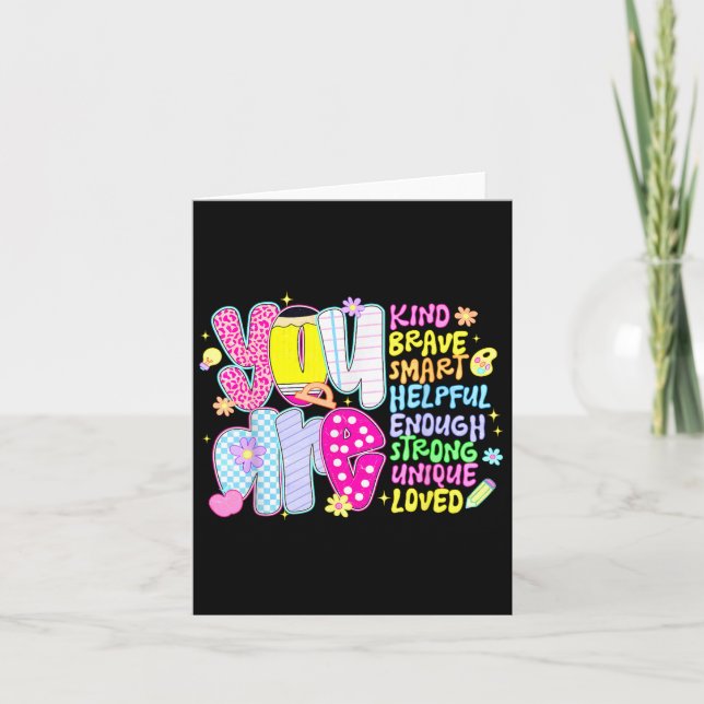 Carte You Are Smart Brave Strong Kind Loved Motivation T (Devant)