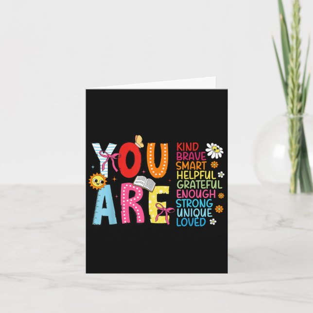 Carte You Are Smart Brave Strong Kind Loved Motivation T (Devant)