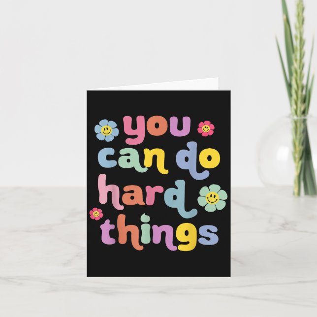 Carte You Can Do Hard Things Teacher Back To School Moti (Devant)