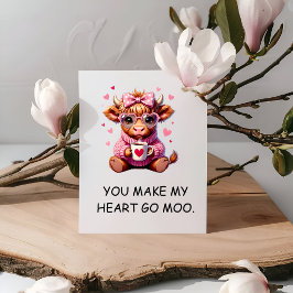 Carte You Make My Heart Go Moo Funny Valentines Day