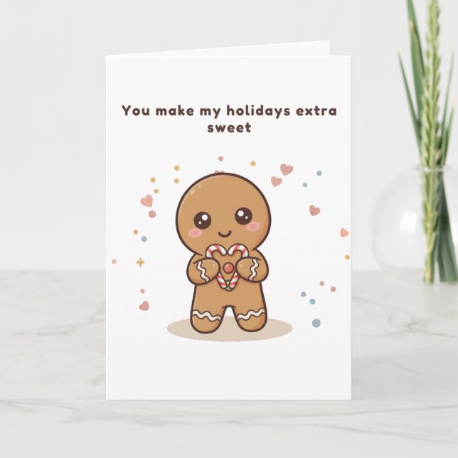 Carte You Make My Holidays Puchi Gingerbread Card (Devant)