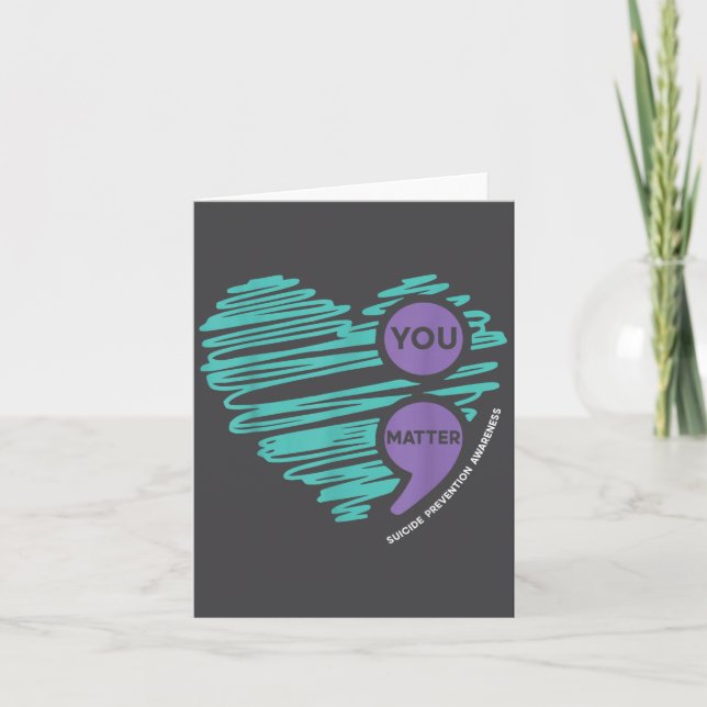 Carte You Semicolon Suicide Prevention Awareness Month  (Devant)