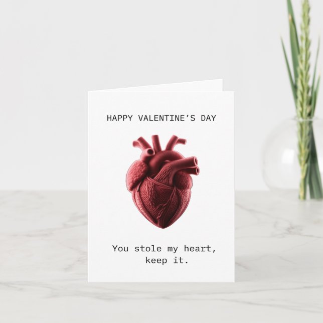 Carte You stole my heart Valentines day (Devant)