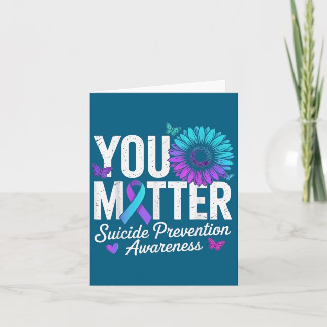 Carte You Suicide Prevention Awareness Teal &amp; Purple (Devant)