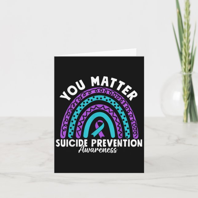 Carte You Suicide Prevention Awareness Teal &amp; Purple (Devant)