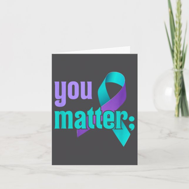 Carte You Suicide Prevention Awareness Teal Purple Rainb (Devant)