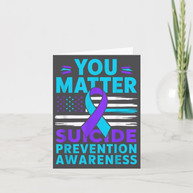 Carte You Suicide Prevention Awareness Teal Purple Ribbo (Devant)
