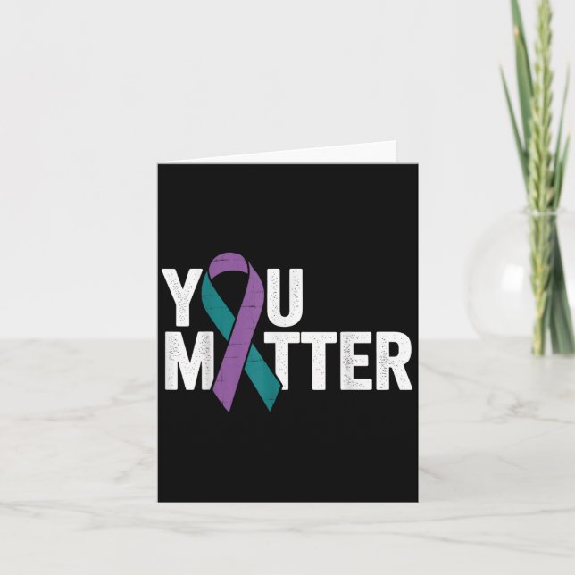 Carte You - Suicide Prevention Teal Purple Awareness Rib (Devant)