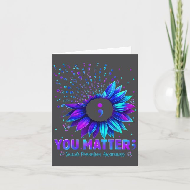 Carte You Sunflower Suicide Prevention Awareness Men Wom (Devant)