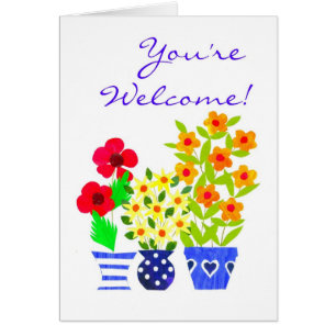 Carte 'You're Welcome' - Flower Power