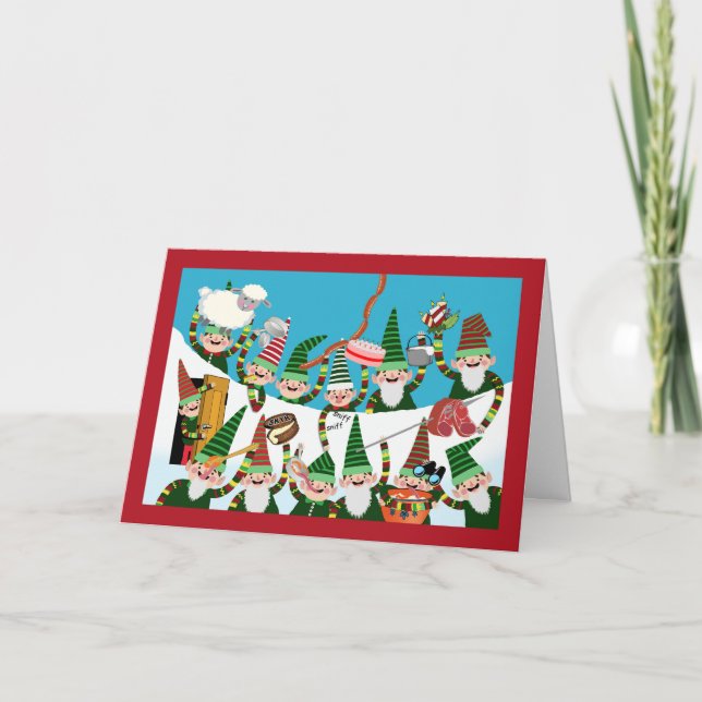 Carte Yule Lads d'Islande, les fêtards de Noël en neige (Devant)