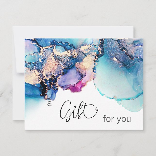 Carte *~* Yummy AP29 Abstrait Turquoise Turquoise. Or gr (Devant)