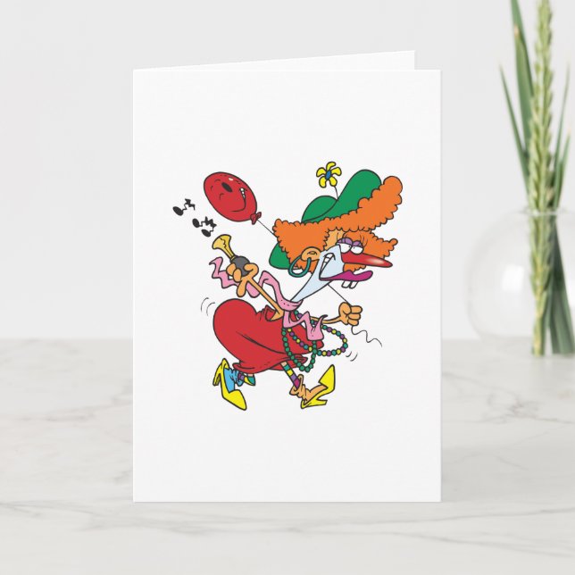 Carte Zany Woman Running Clown (Devant)