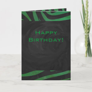 Carte Zebra Monogramme noir et vert