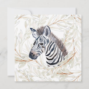 Carte Zèbre à l'aquarelle