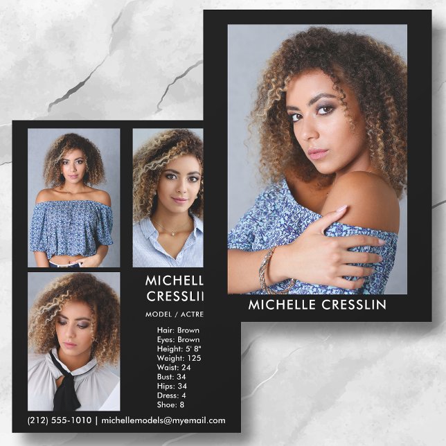 Carte Zed Comp Acteur de modèle photo 2 faces 5,5  (Available in high quality print or digital download for quick messaging, email or self printing.)