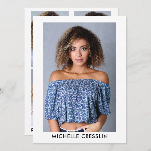 Carte Zed Comp Acteur de modèle photo 5,5x7,5 (Devant / Derrière)