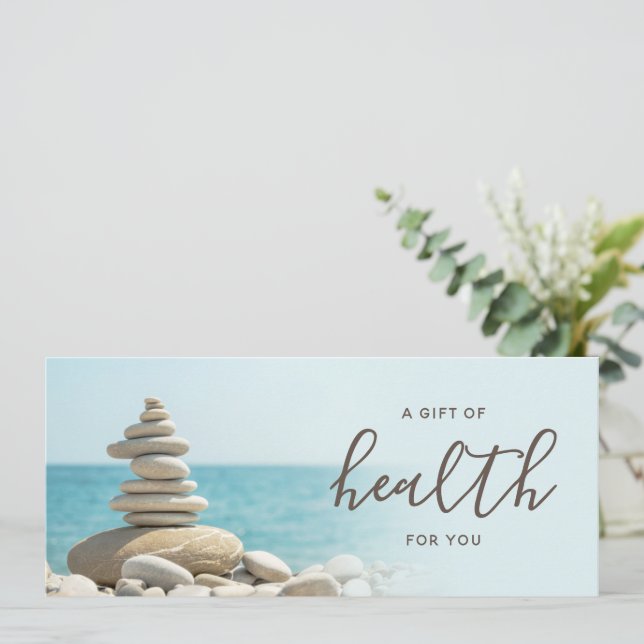 Carte Zen Pebbles & Ocean Chiropractic Certificat cadeau (Debout devant)