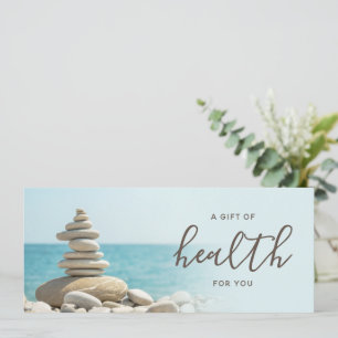 Carte Zen Pebbles & Ocean Chiropractic Certificat cadeau