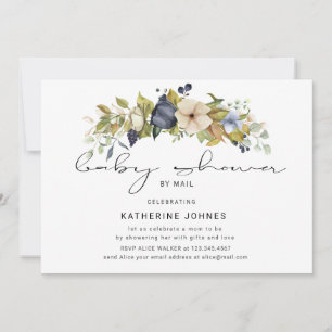 Carte zephyr automne fleuri baby shower virtuel invitati