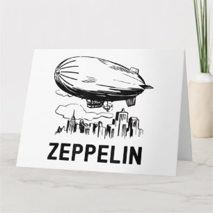 Carte Zeppelin rétro vintage - Croquis Dirigeable