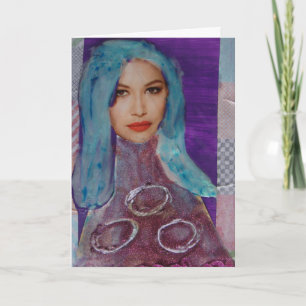 Carte Zetti Girl, The Blue Haired Girl, Anniversaire