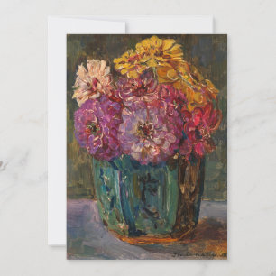 Carte Zinnias dans un pot vert   Floris Verster