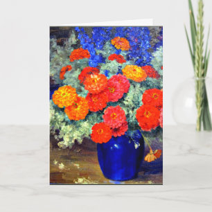 Carte Zinnias, de couleurs vives et belle