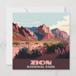 Carte Zion National Park Monts Utah Vintage
