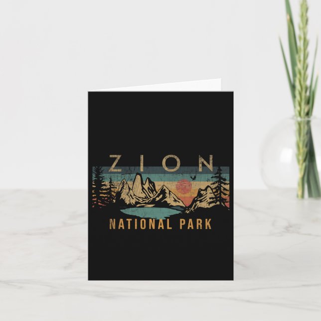 Carte Zion National Park Utah Usa Vintage extérieur (Devant)