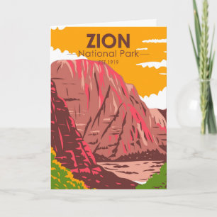 Carte Zion National Park Utah Vintage