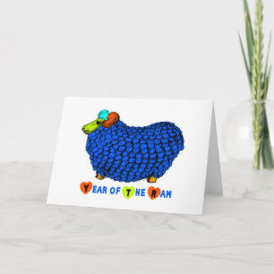 Carte Zodiac Blue Big Ram chinois Nouvel An