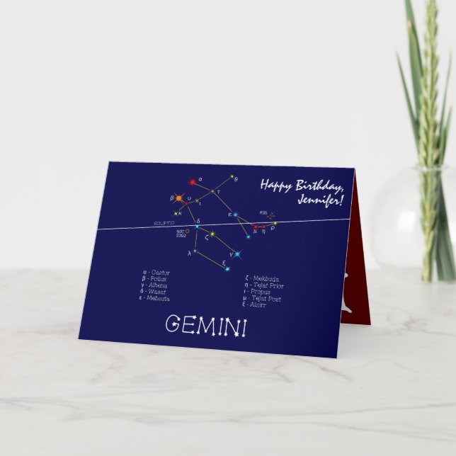 Carte Zodiac Constellation Gemini (Devant)