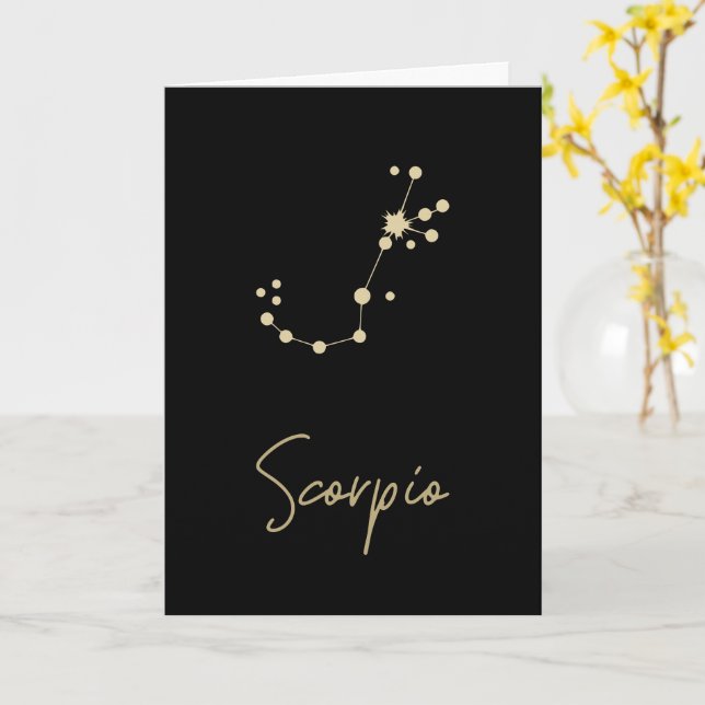 Carte Zodiac Constellation Scorpio (Fleur jaune)