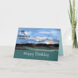 Carte Zodiac sign , SCORPIO - Joyeux anniversaire