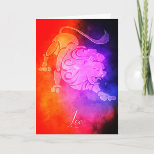 Carte Zodiaque : Couleurs de bonbons colorés Lion