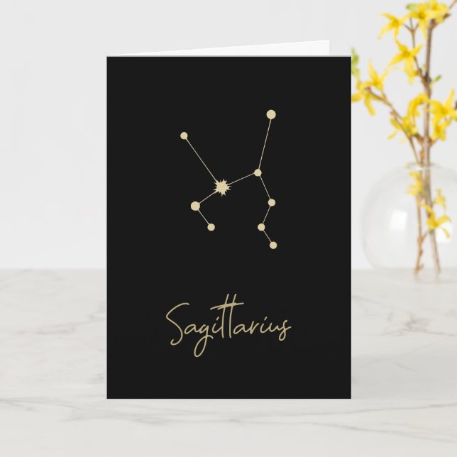 Carte Zodiaque de Constellation de Sagittarius (Fleur jaune)