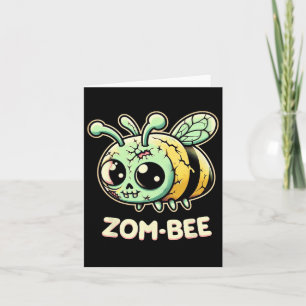 Carte Zom-bee adorablement effrayant dessin animé abeill