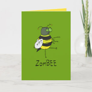 Carte ZomBEE - Drôle Halloween Zombie Bee Greeting Card