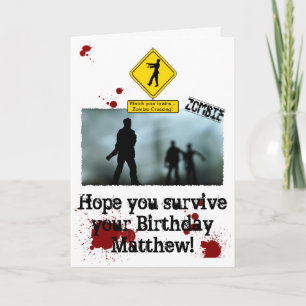 Carte Zombie Apocalypse - Funny Zombies Birthday Card