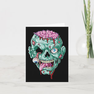 Carte Zombie Cerveau Visage Halloween Garçons Hommes Fem