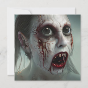 Carte Zombie effrayant marchant pour Halloween
