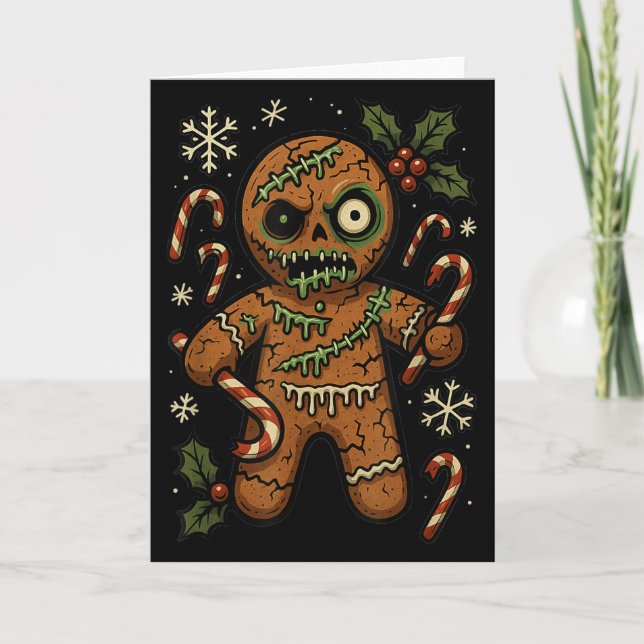Carte Zombie Gingerbread Man Christmas Zombie  (Devant)