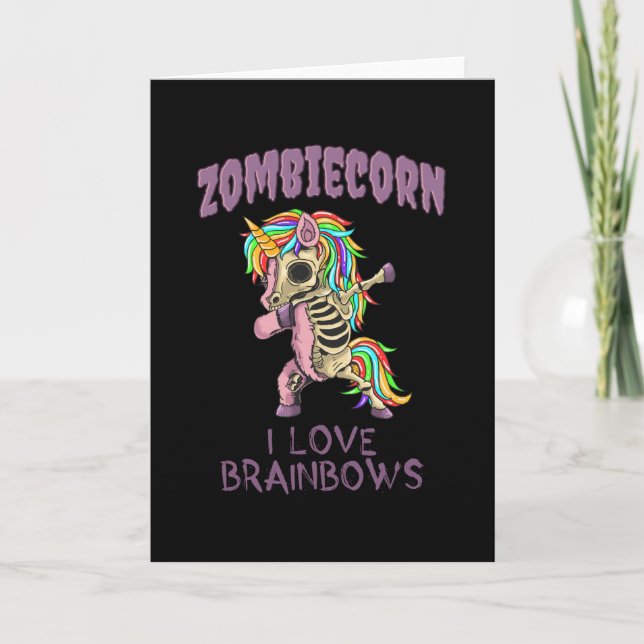 Carte Zombie Unicorn Halloween Dab Zombiecorn (Devant)