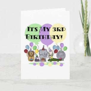 Carte Zoo Animaux 3e Anniversaire Tshirts et cadeaux