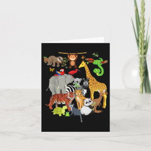 Carte Zoo Animaux Faune Fête d'anniversaire Zoo Day 26 A