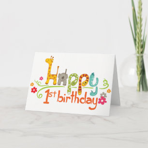 Carte Zoo Joyeux Premier Anniversaire