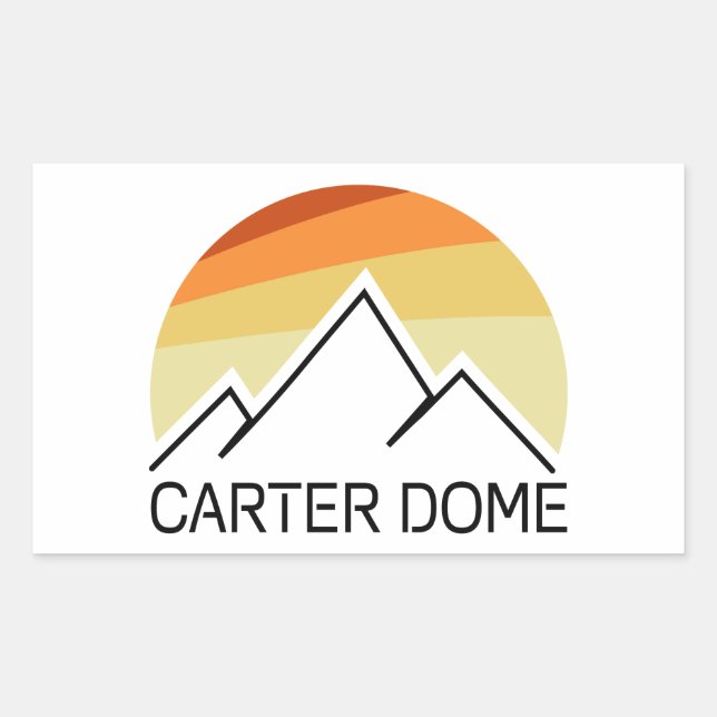 Carter Dome New Hampshire Retro Rechteckiger Aufkleber (Vorderseite)