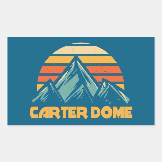 Carter Dome New Hampshire Retro Turquoise Rechteckiger Aufkleber (Vorderseite)