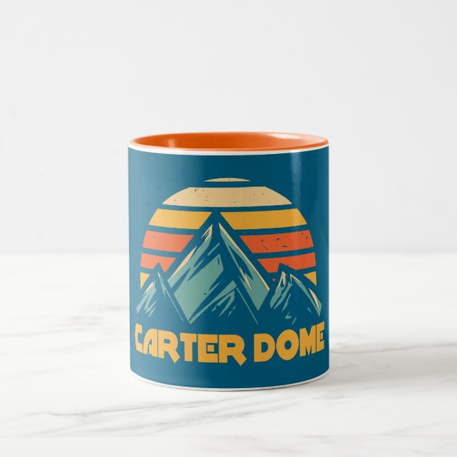 Carter Dome New Hampshire Retro Turquoise Zweifarbige Tasse (Mittel)